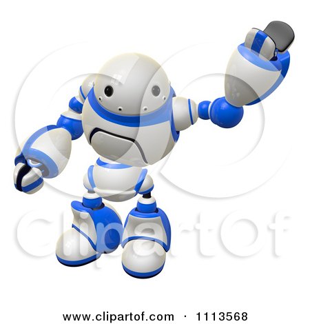 Clipart 3d Friendly Rogi Robot Waving 2 - Royalty Free CGI Illustration by Leo Blanchette