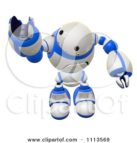 Clipart 3d Rogi Robot Reaching Out To Grab 2 - Royalty Free CGI Illustration by Leo Blanchette
