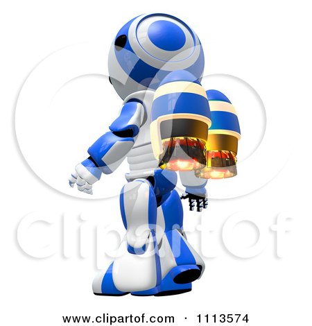 Clipart 3d Ao Maru Robot With A Jet Pack - Royalty Free CGI Illustration by Leo Blanchette