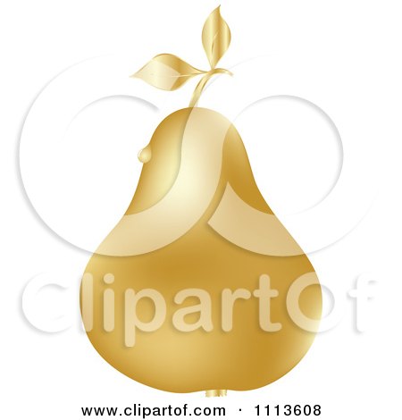Clipart Gold Pear With A Dew Drop - Royalty Free Vector Illustration by Andrei Marincas