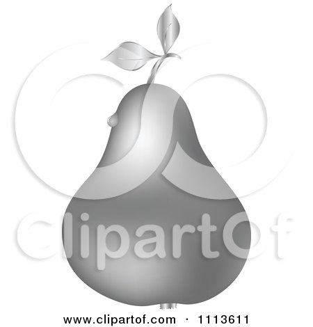 Clipart Silver Pear With A Dew Drop - Royalty Free Vector Illustration by Andrei Marincas