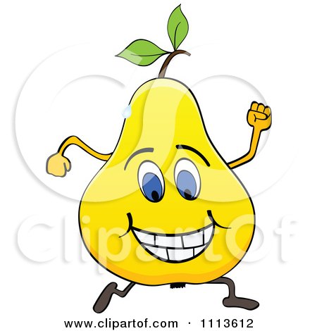 Clipart Running Yellow Pear - Royalty Free Vector Illustration by Andrei Marincas