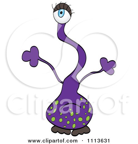 Clipart One Eyed Purple Monster Or Alien - Royalty Free Vector Illustration by Andrei Marincas