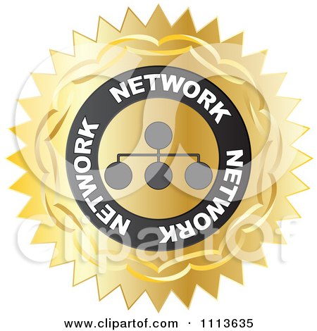 Clipart Gold Network Label - Royalty Free Vector Illustration by Andrei Marincas