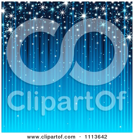 Clipart Background Of Sparkles And Blue Streaks - Royalty Free Vector Illustration by dero