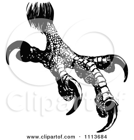 Clipart Vintage Black And White Eagle Talons - Royalty Free Vector Illustration by Prawny Vintage