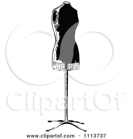 Clipart Vintage Black And White Dressmaker Frame - Royalty Free Vector Illustration by Prawny Vintage