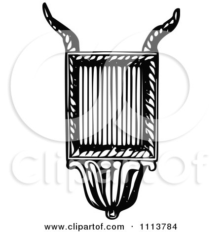Clipart Vintage Black And White Ancient Lyre Instrument 4 - Royalty Free Vector Illustration by Prawny Vintage