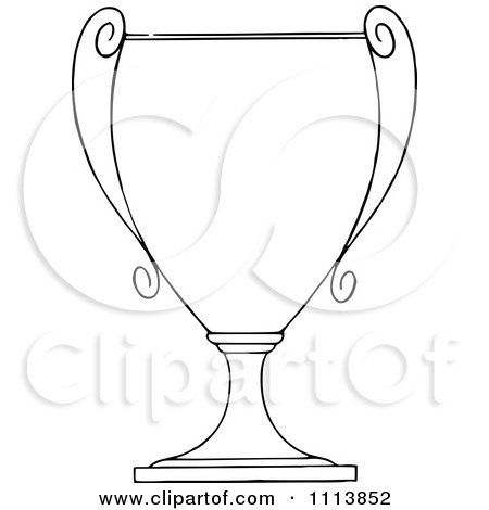 Clipart Vintage Black And White Trophy Cup 2 - Royalty Free Vector Illustration by Prawny Vintage