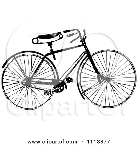 Clipart Vintage Black And White Bicycle 1 - Royalty Free Vector Illustration by Prawny Vintage