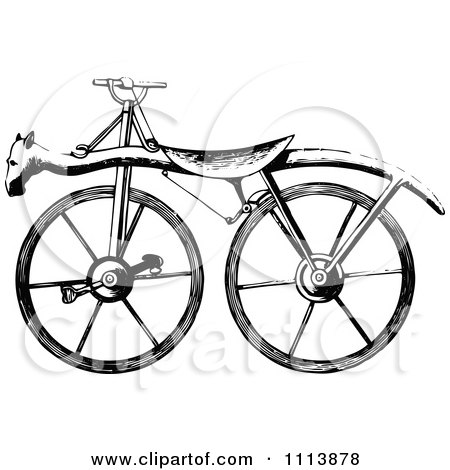 Clipart Vintage Black And White Bicycle 2 - Royalty Free Vector Illustration by Prawny Vintage