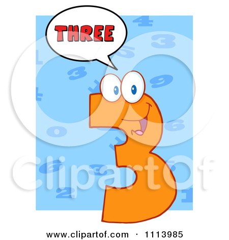 Clipart Talking Orange Three Mascot 3 - Royalty Free Vector Illustration by Hit Toon