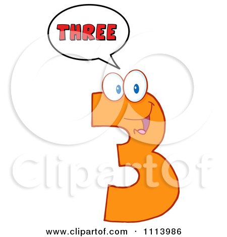 Clipart Talking Orange Three Mascot 2 - Royalty Free Vector Illustration by Hit Toon