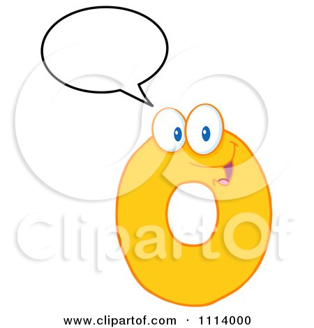 Clipart Talking Yellow Zero Mascot 1 - Royalty Free Vector Illustration by Hit Toon