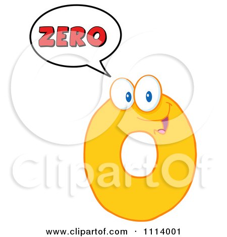 Clipart Talking Yellow Zero Mascot 2 - Royalty Free Vector Illustration by Hit Toon