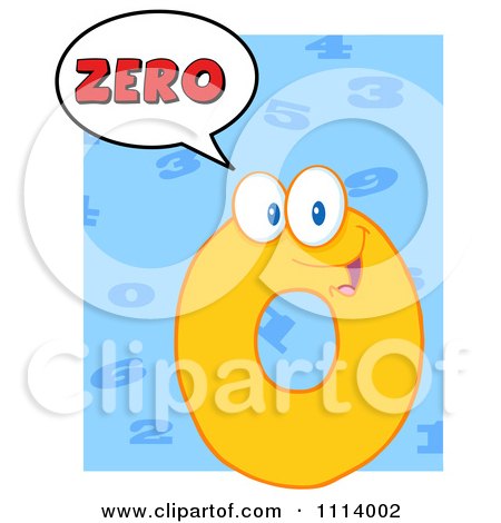 Clipart Talking Yellow Zero Mascot 3 - Royalty Free Vector Illustration by Hit Toon