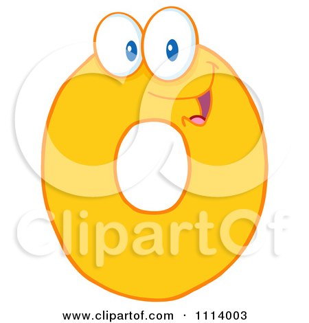 Clipart Yellow Zero Mascot - Royalty Free Vector Illustration by Hit Toon