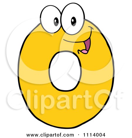 Clipart Yellow 0 Mascot - Royalty Free Vector Illustration by Hit Toon