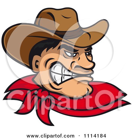 Clipart Angry Wild West Cowboy - Royalty Free Vector Illustration by Vector Tradition SM