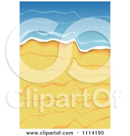 Clipart Golden Sand And Ocean Surf - Royalty Free Vector Illustration by vectorace
