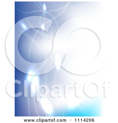 Clipart Blue Background Of Glowing Strings And Lights - Royalty Free Vector Illustration by vectorace
