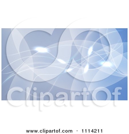 Clipart Blue Background Of Waves With Glowing Orbs - Royalty Free Vector Illustration by vectorace
