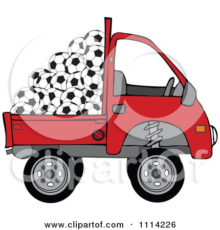 Clipart Kei Truck With Soccer Balls - Royalty Free Vector Illustration by djart