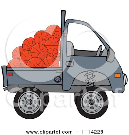 Clipart Kei Truck With Basketballs - Royalty Free Vector Illustration by djart