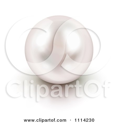 Clipart 3d Shiny White Pearl - Royalty Free Vector Illustration by Oligo