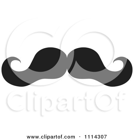 Clipart Black And White Mustache - Royalty Free Vector Illustration by Johnny Sajem