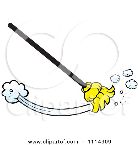 Clipart Broom Sweeping - Royalty Free Vector Illustration by Johnny Sajem