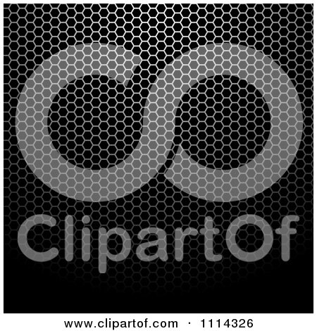 Clipart Dark Metal Hexagon Grid Background - Royalty Free Vector Illustration by dero