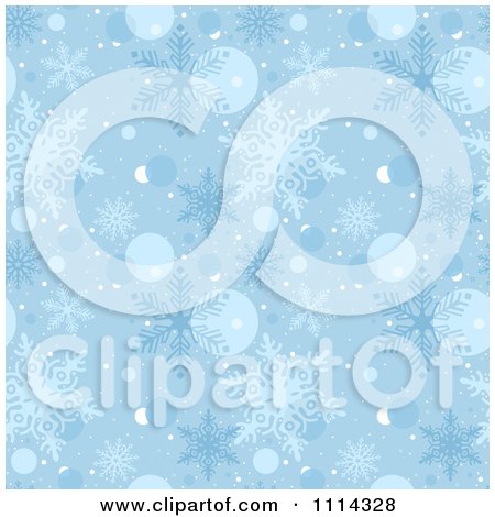Clipart Seamless Blue Snowflake Pattern - Royalty Free Vector Illustration by dero