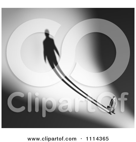 Clipart 3d Businessman With A Long Shadow - Royalty Free CGI Illustration by Mopic