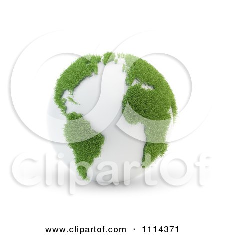 Clipart 3d Globe With Grassy Continents - Royalty Free CGI Illustration by Mopic