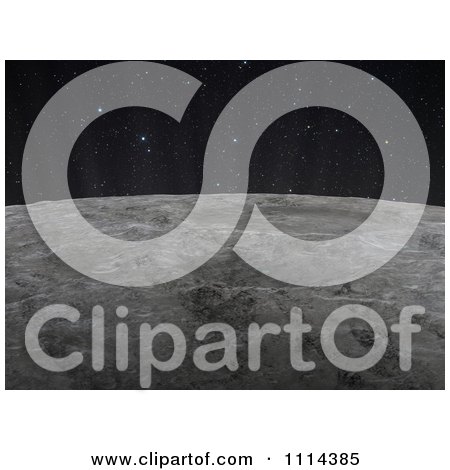Clipart 3d Lunar Surface And Starry Sky - Royalty Free CGI Illustration by Mopic
