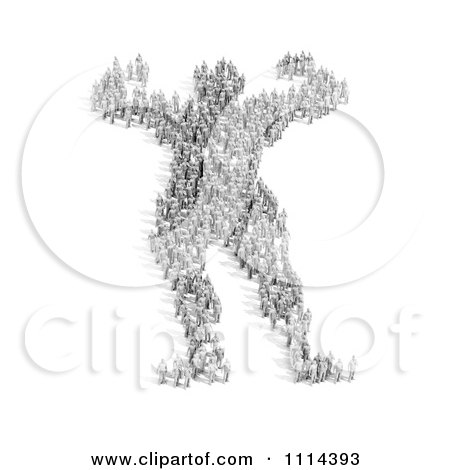 Clipart 3d People Forming A Strong Man - Royalty Free CGI Illustration by Mopic