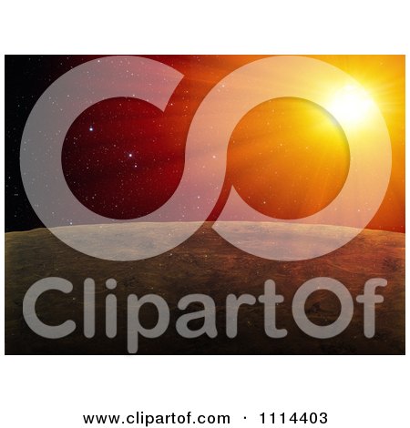 Clipart Sunshine Over An Exoplanet - Royalty Free CGI Illustration by Mopic