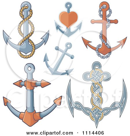 Clipart Nautical Anchors - Royalty Free Vector Illustration by Any Vector