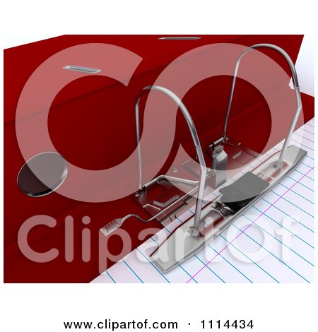 Clipart 3d Lever Arch Office Binder With Ruled Paper - Royalty Free CGI Illustration by KJ Pargeter