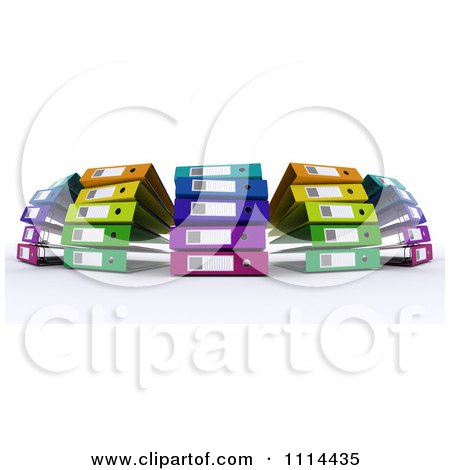 Clipart 3d Colorful Office Binders - Royalty Free CGI Illustration by KJ Pargeter