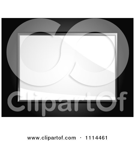 Clipart 3d Glossy White Board Over Black - Royalty Free Vector Illustration by elaineitalia
