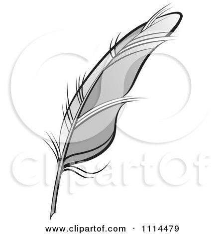 Clipart Gray Feather Quill - Royalty Free Vector Illustration by Lal Perera