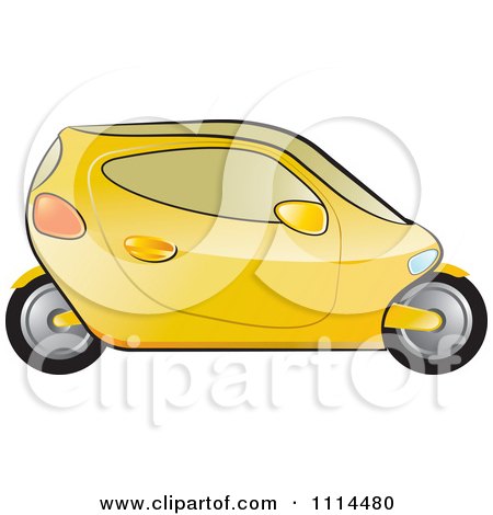 Clipart Yellow Mobike Car - Royalty Free Vector Illustration by Lal Perera