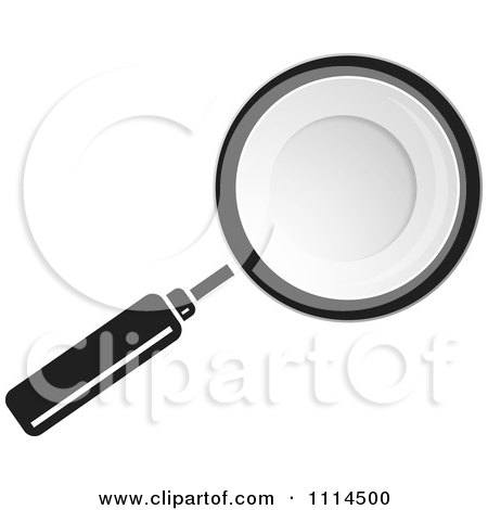 Clipart Black And White Magnifying Glass - Royalty Free Vector Illustration by Lal Perera