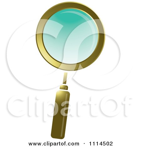 Clipart Golden Magnifying Glass - Royalty Free Vector Illustration by Lal Perera
