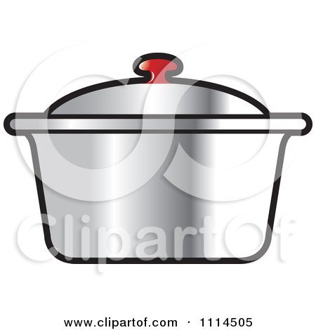 Clipart Silver Pot - Royalty Free Vector Illustration by Lal Perera