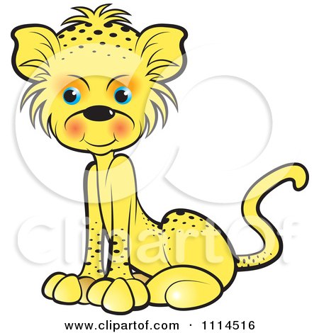 Clipart Sitting Leopard Cub - Royalty Free Vector Illustration by Lal Perera