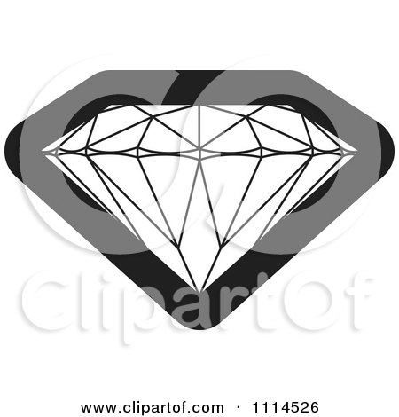 Clipart Black And White Gemstone - Royalty Free Vector Illustration by Lal Perera
