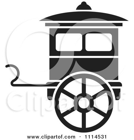 Clipart Black And White Carriage - Royalty Free Vector Illustration by Lal Perera